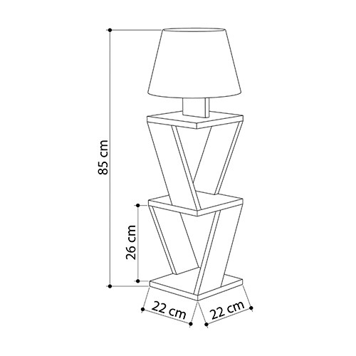 Торшер с белым каркасом с 2-мя полками и желтым тканевым абажуром KOZENA SIDE FLOOR LAMP YELLOW