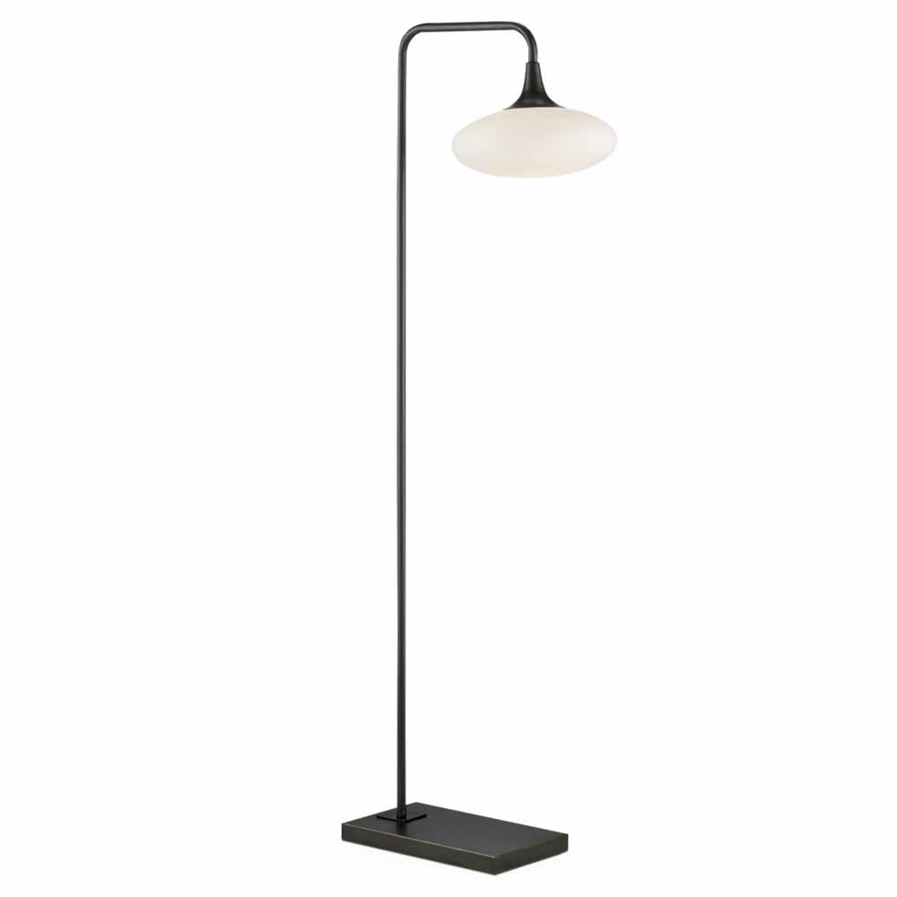 Торшер с белым стеклянным плафоном в форме эллипса Kernel