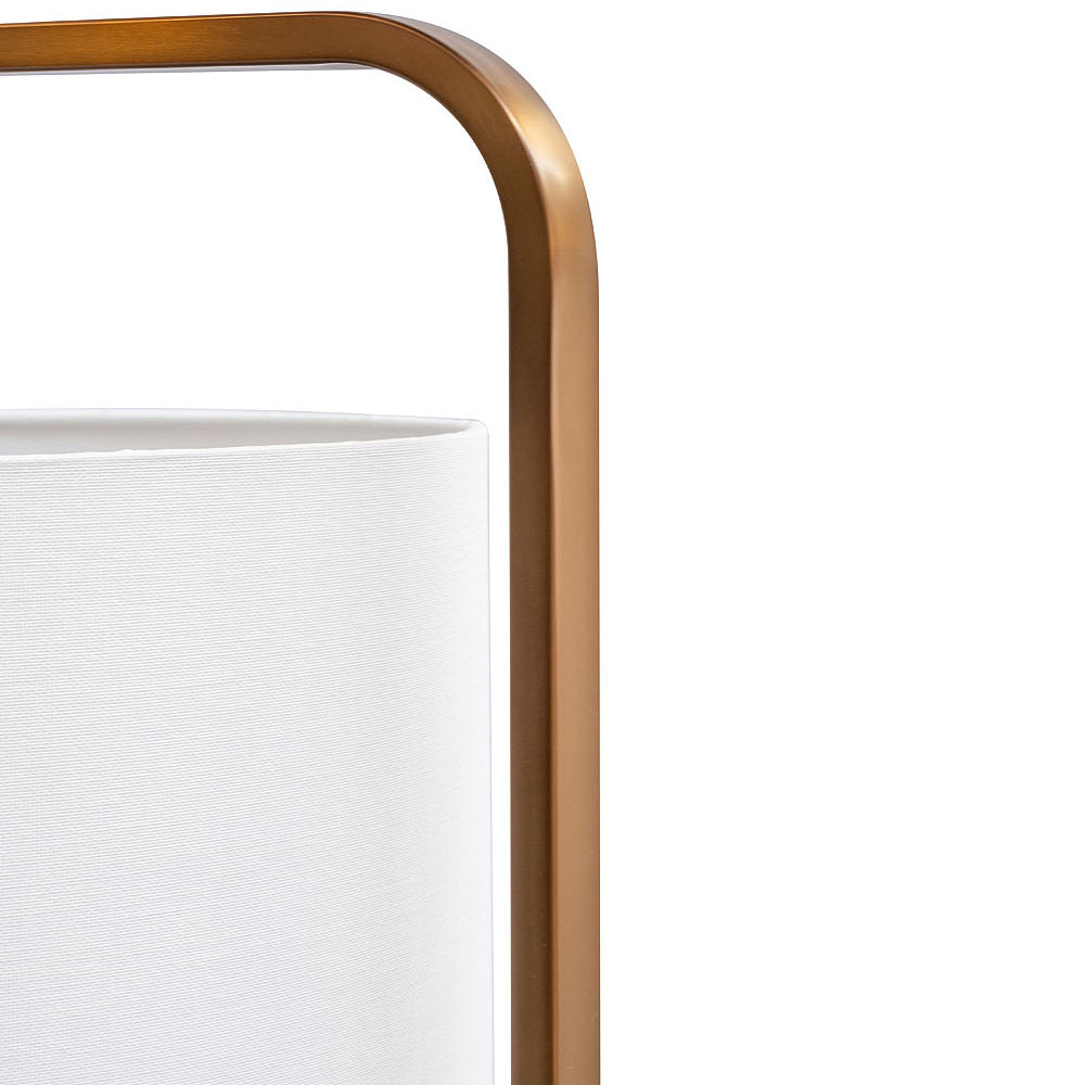 Торшер с белым тканевым абажуром на мраморном основании Cconcise