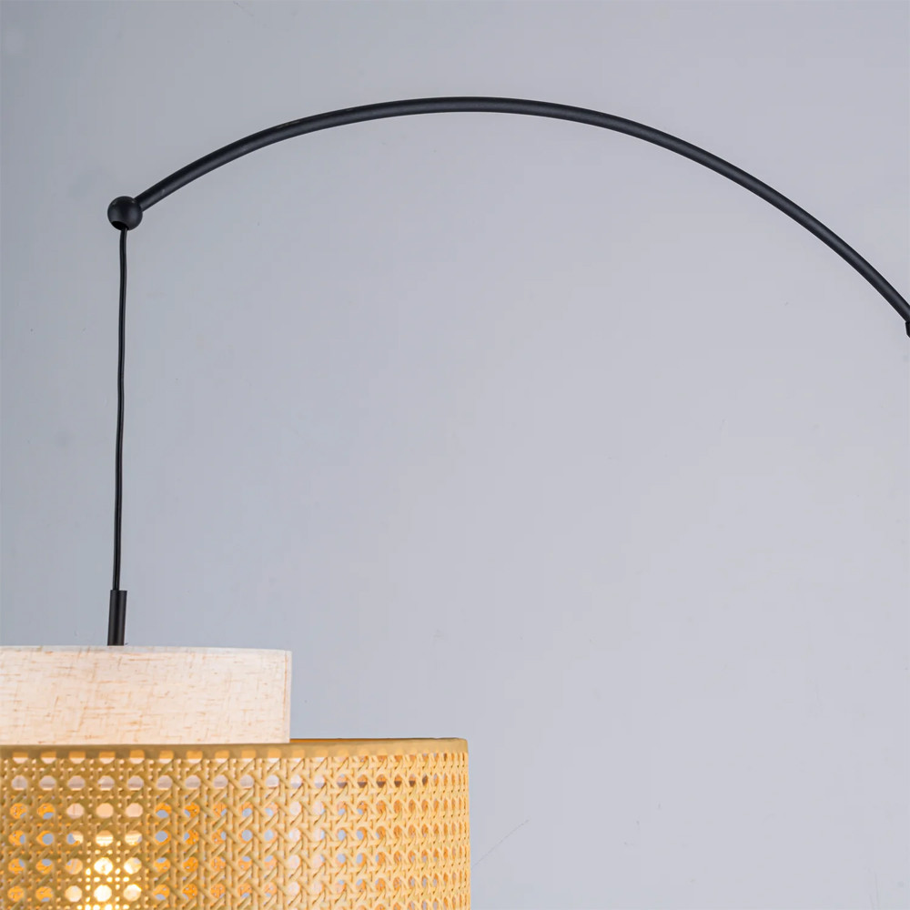 Торшер с декоративным поясом из плетеного бамбука Biuloggicu