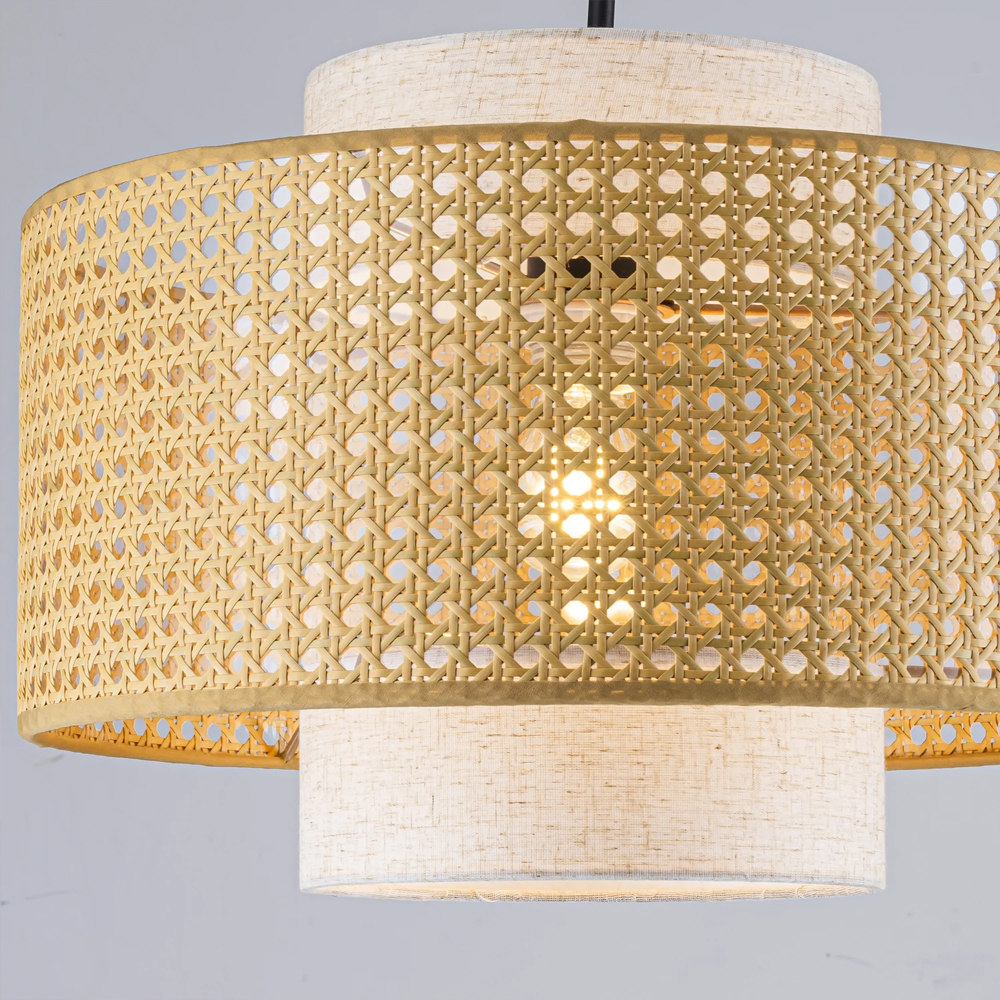 Торшер с декоративным поясом из плетеного бамбука Biuloggicu