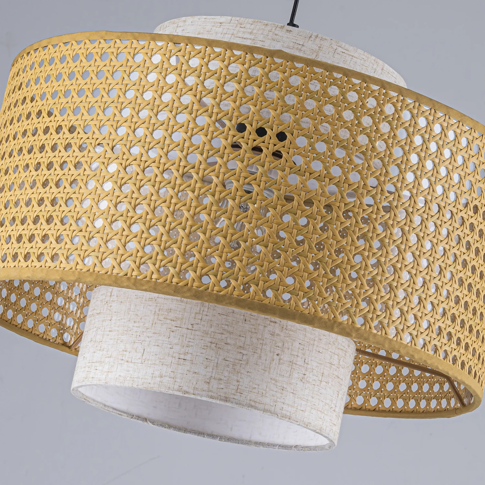 Торшер с декоративным поясом из плетеного бамбука Biuloggicu