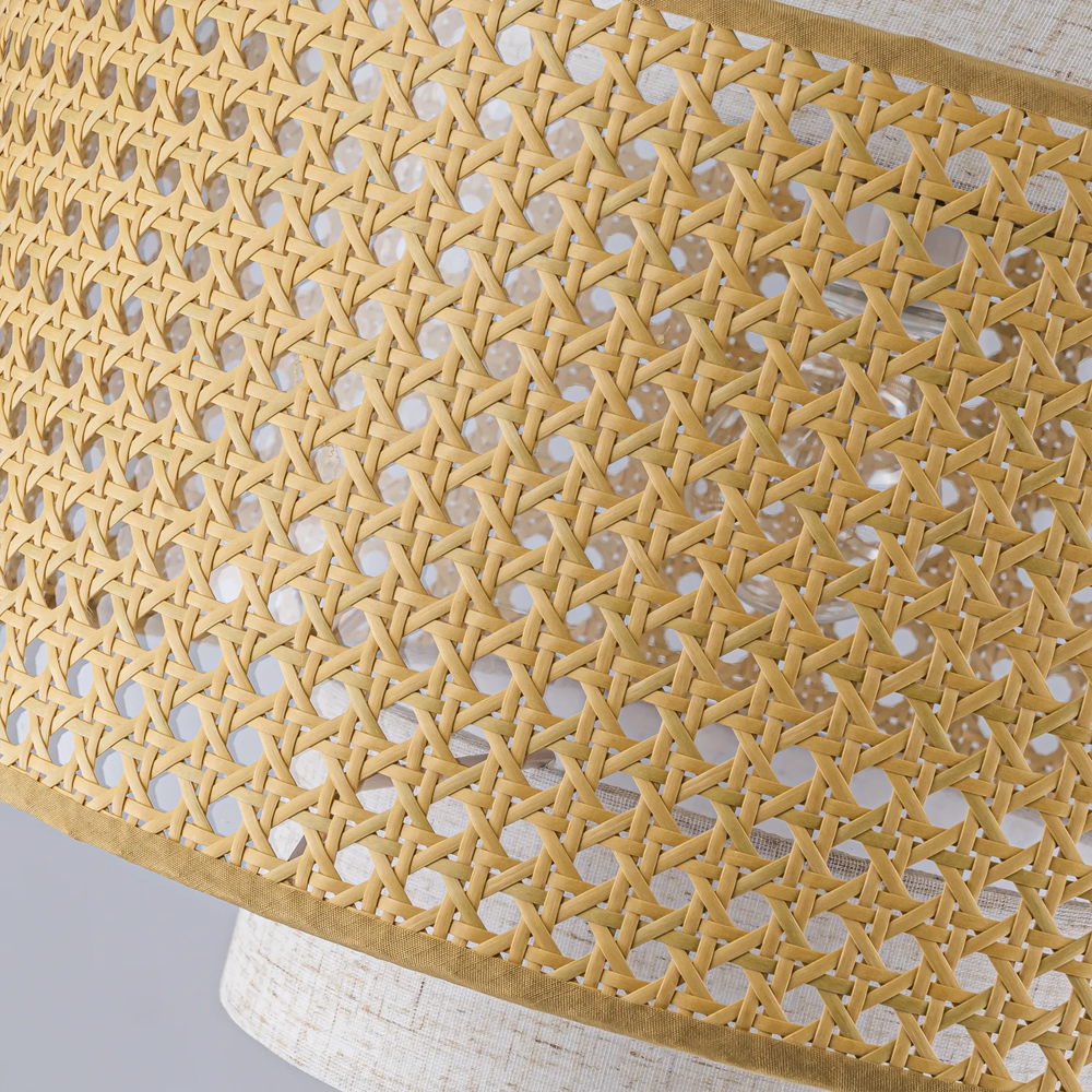 Торшер с декоративным поясом из плетеного бамбука Biuloggicu