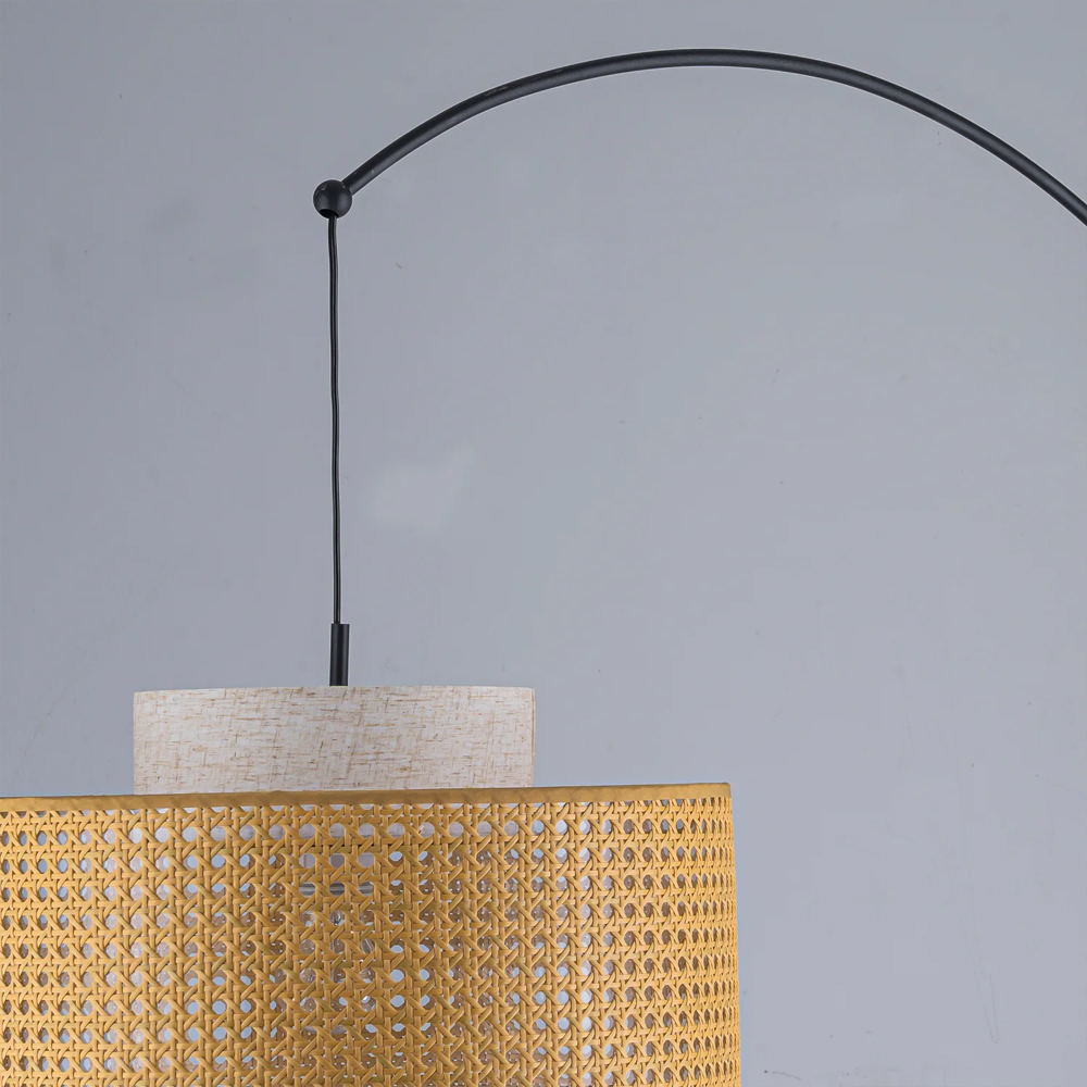 Торшер с декоративным поясом из плетеного бамбука Biuloggicu