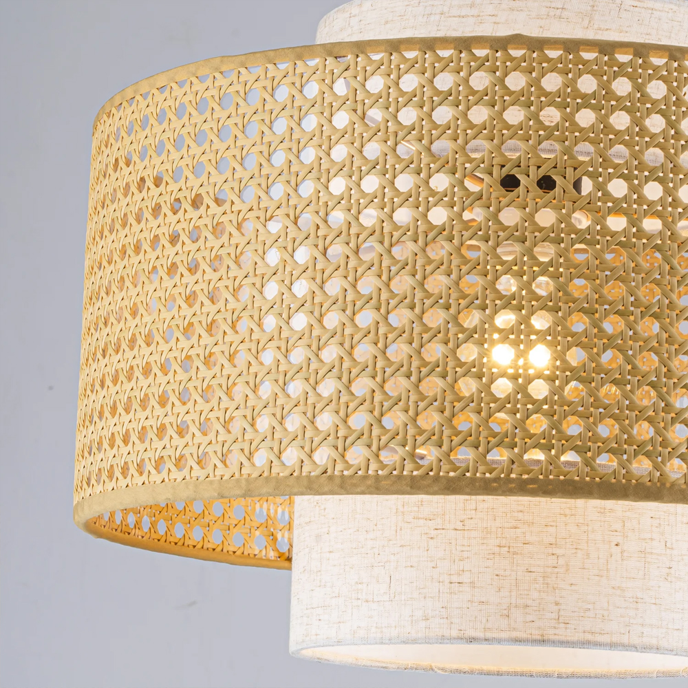 Торшер с декоративным поясом из плетеного бамбука Biuloggicu