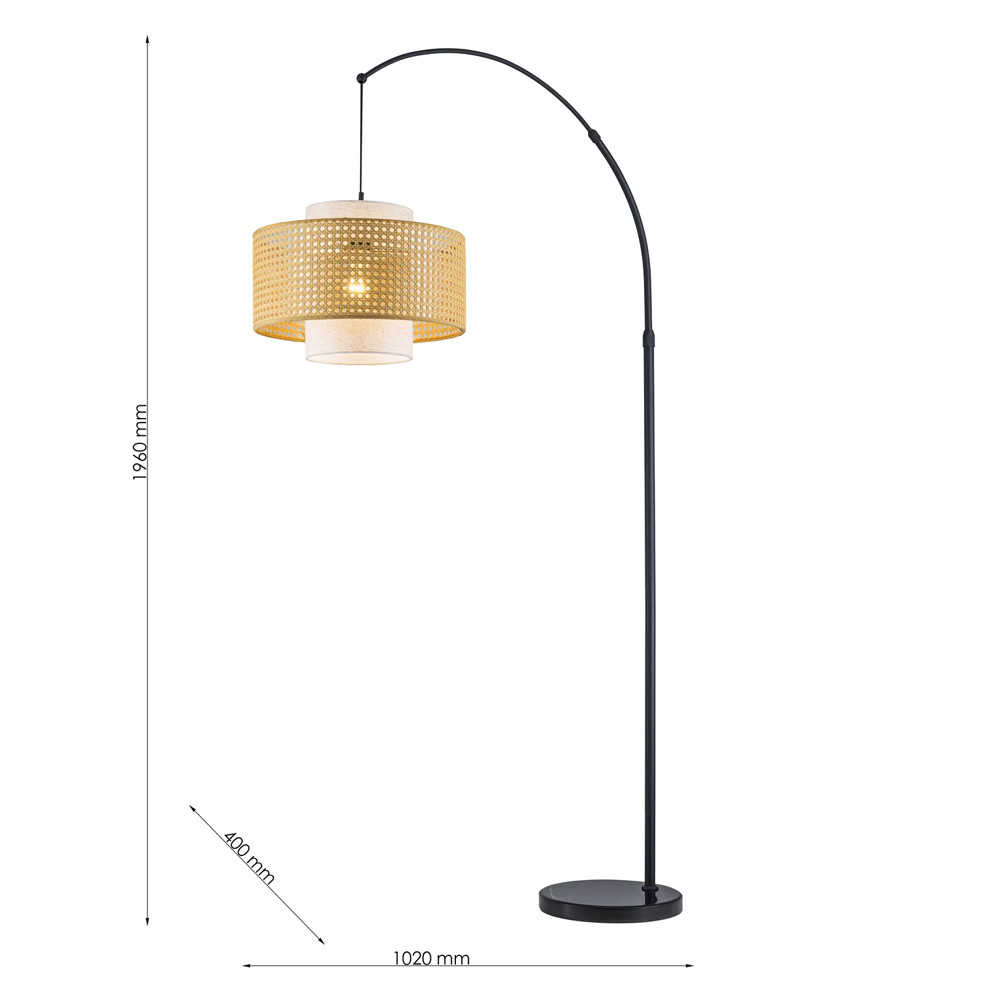 Торшер с декоративным поясом из плетеного бамбука Biuloggicu