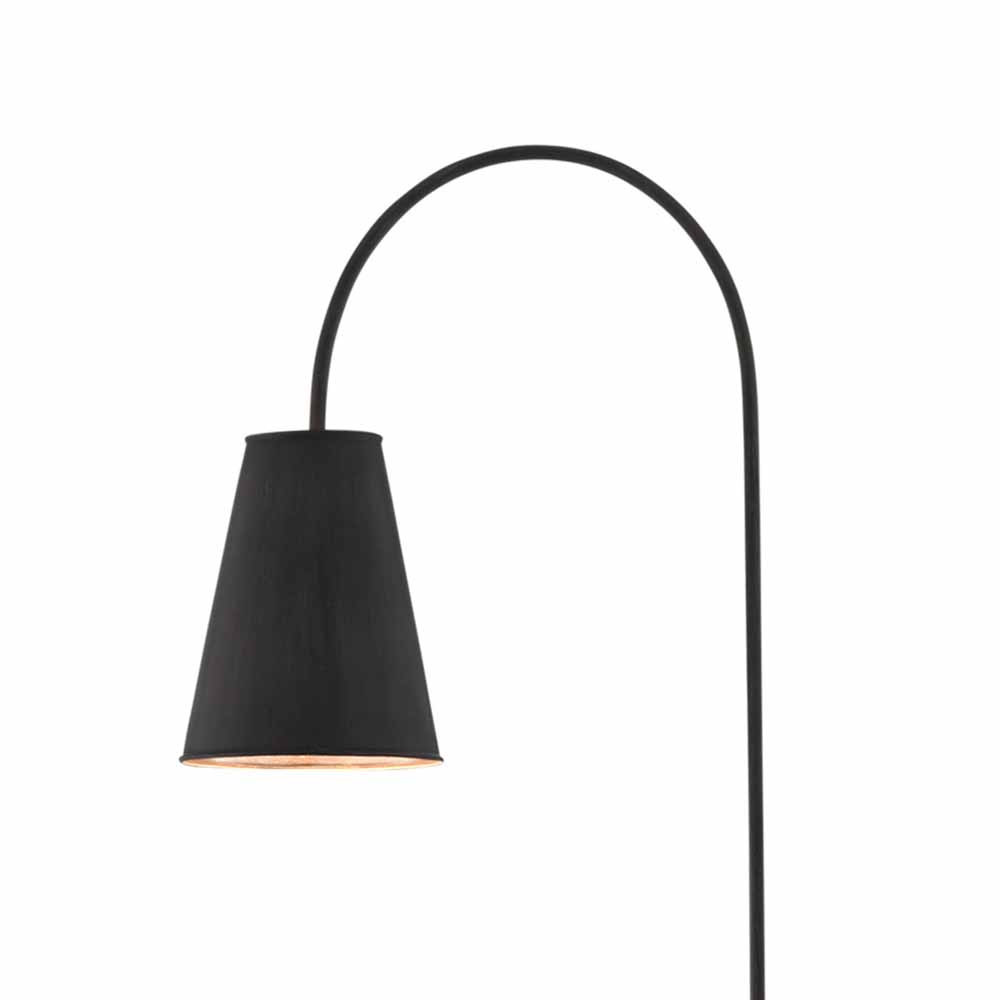 Торшер с изогнутым корпусом на бетонном основании Black Portland