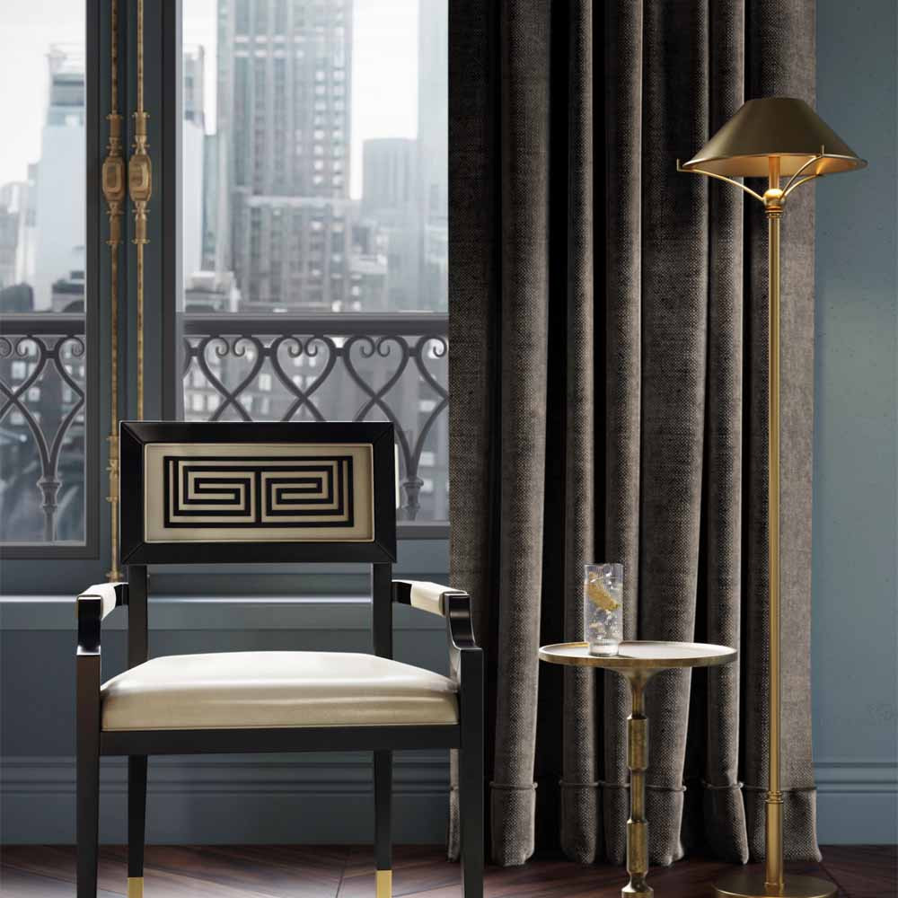 Торшер с конусовидным металлическим абажуром Graceful Touches