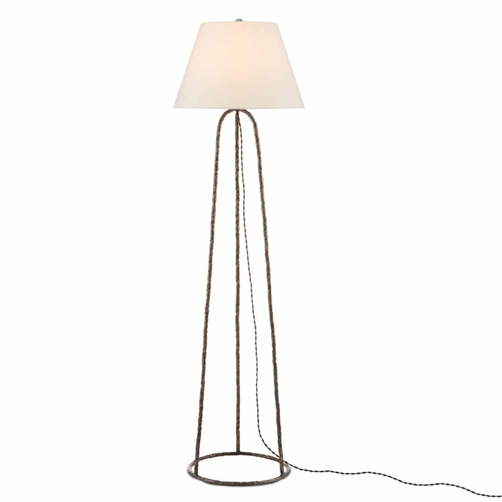 Торшер с конусовидным тканевым абажуром и фактурным каркасом Industrial Profile