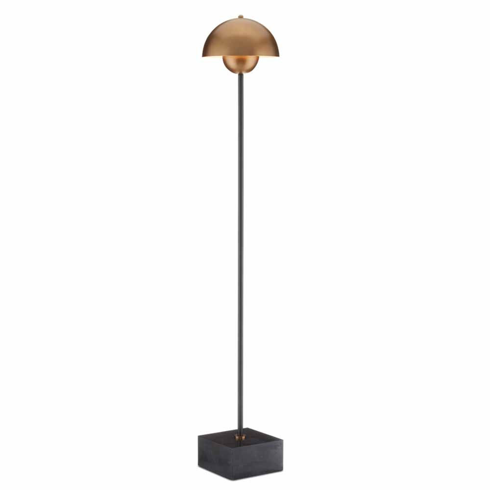 Торшер с куполообразным абажуром на чёрном мраморном основании Riverside Floor Lamp
