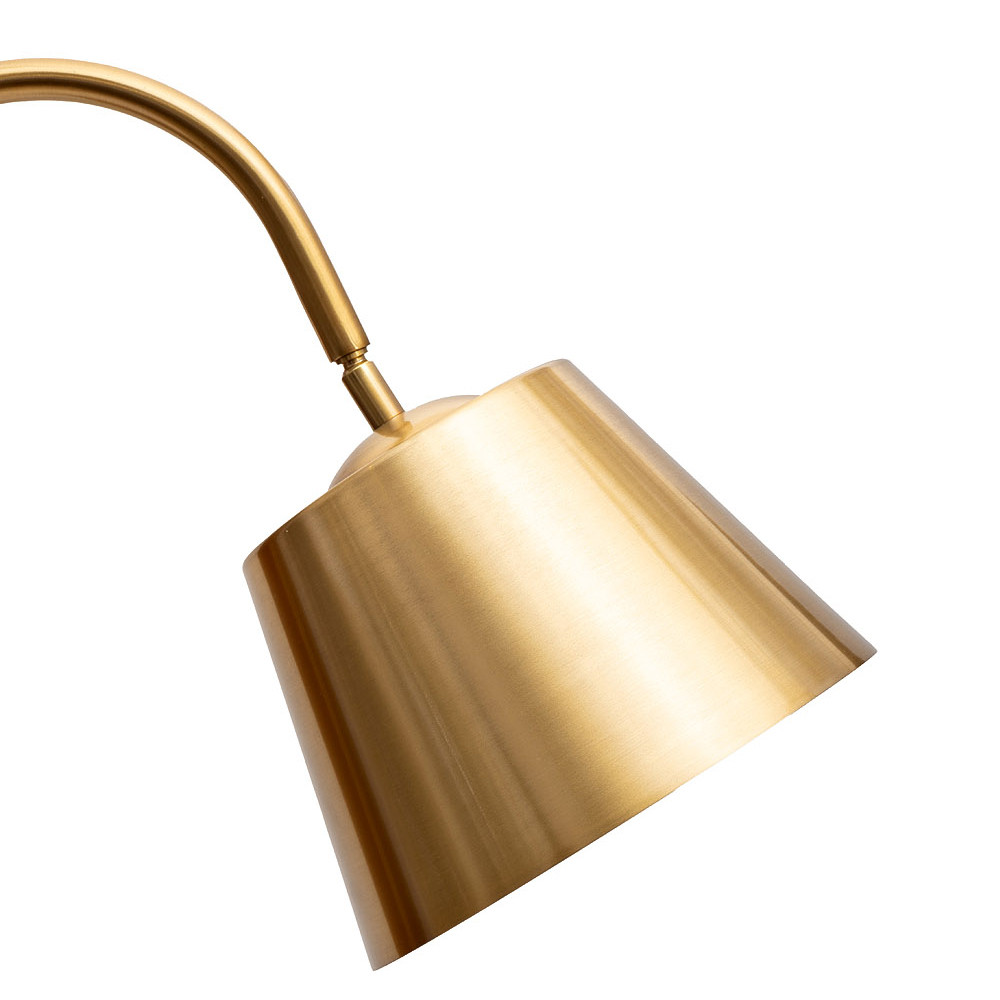 Торшер с мраморным столиком и золотым плафоном Ezio Floor Lamp