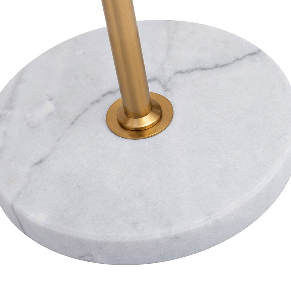 Торшер с мраморным столиком и золотым плафоном Ezio Floor Lamp