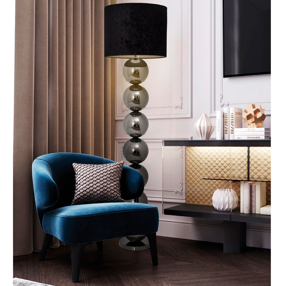 Торшер с основанием в виде металлических сфер Balance Floor Lamp Black