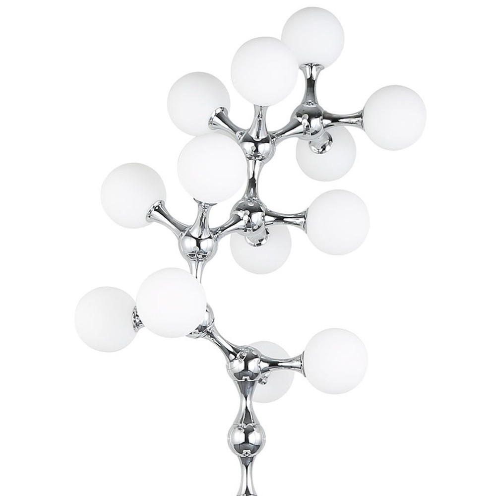 Торшер с плафонами из стеклянных шаров Pearls Suspension Chrome Floor Lamp