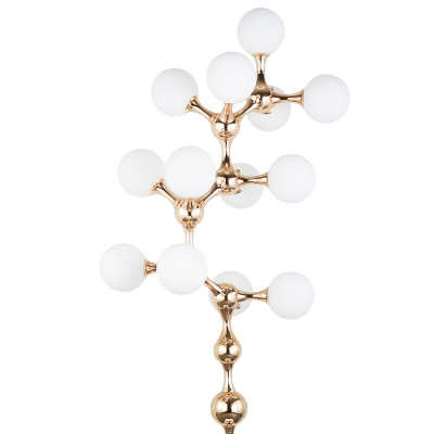 Торшер с плафонами из стеклянных шаров Pearls Suspension Gold Floor Lamp