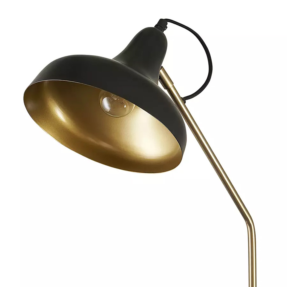 Торшер с плафоном в форме купола в сочетании черного и золотистого цвета Minimalist Execution