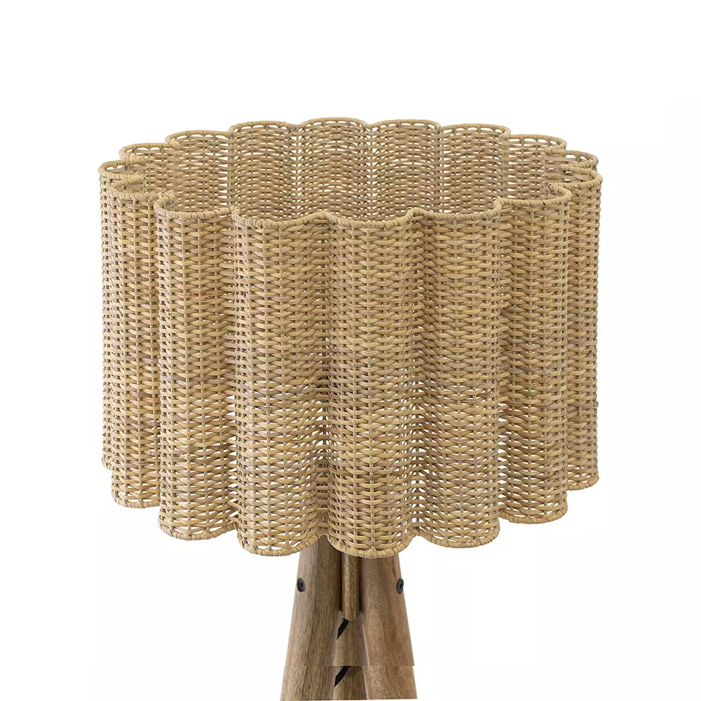Торшер с плетеным абажуром на основании в виде треноги Lamp with Wicker Lampshade