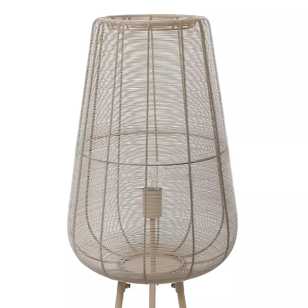 Торшер с плетеным металлическим плафоном Wicker Iron Lamp