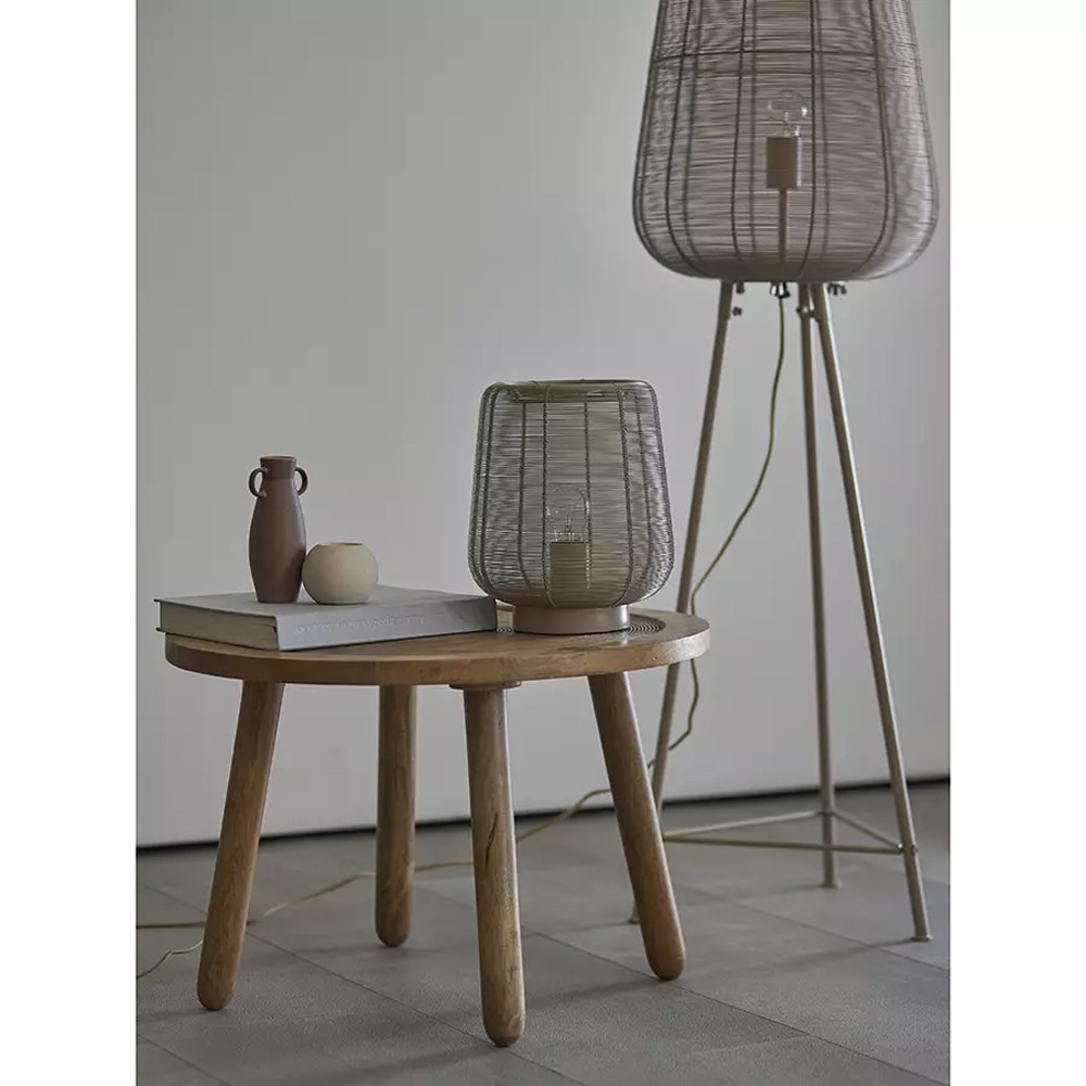 Торшер с плетеным металлическим плафоном Wicker Iron Lamp