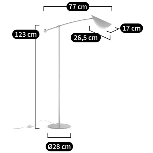 Торшер с поворотным плафоном Aracea Beige Floor Lamp