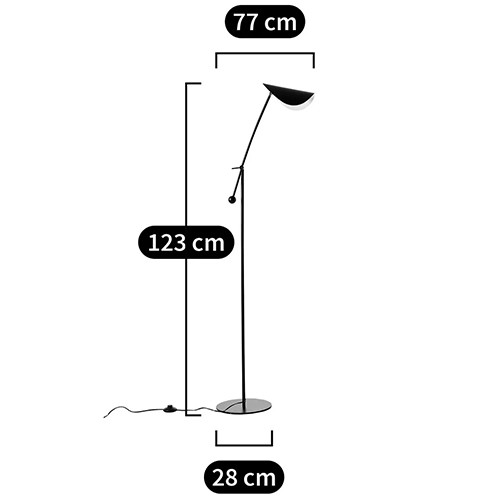 Торшер с поворотным плафоном Aracea Black Floor Lamp