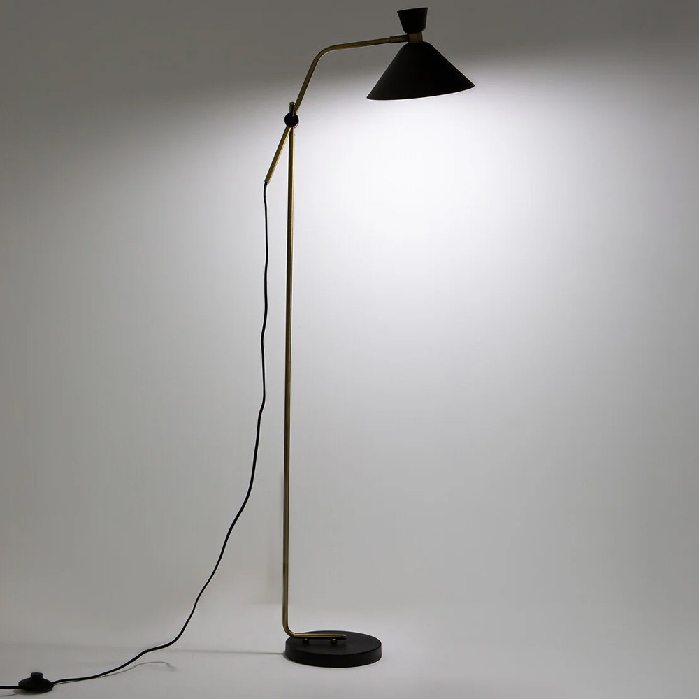 Торшер с поворотным плафоном Davy Brass Floor Lamp