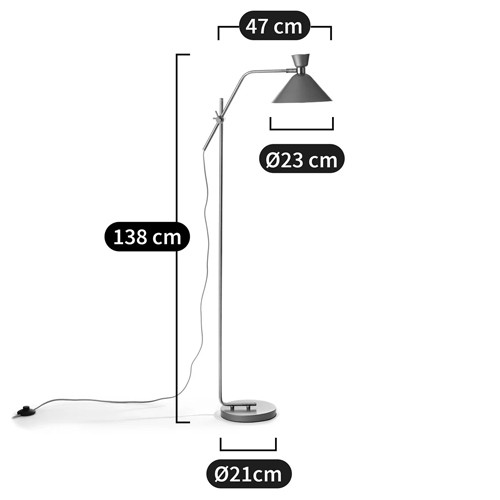 Торшер с поворотным плафоном Davy Brass Floor Lamp