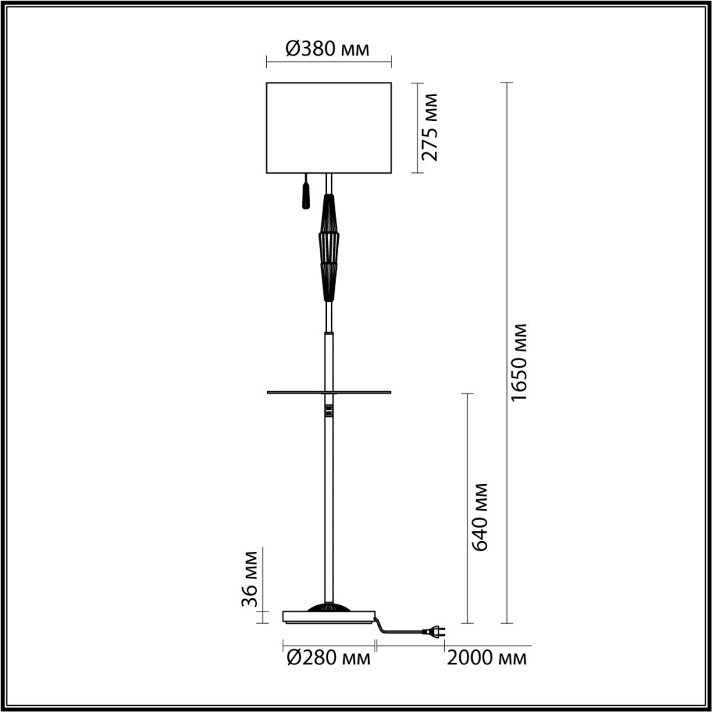 Торшер с полкой и декором из керамики Sardeg