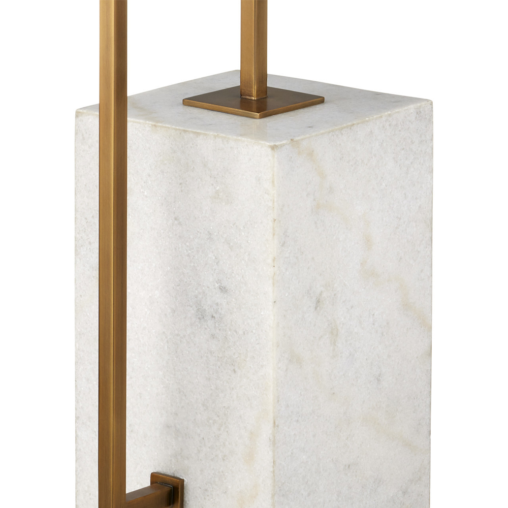 Торшер с прямоугольным абажуром на белом мраморном основании Asymmetry on Marble