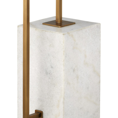 Торшер с прямоугольным абажуром на белом мраморном основании Asymmetry on Marble