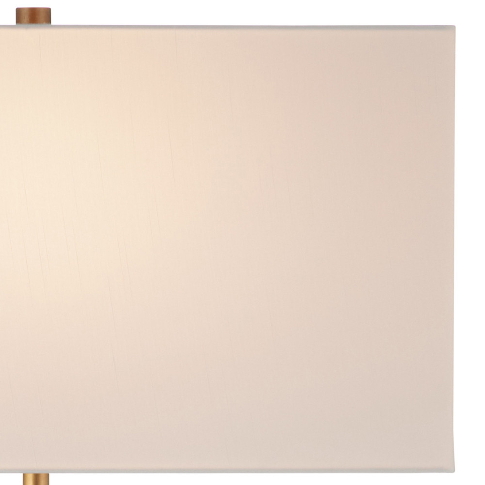 Торшер с прямоугольным абажуром на белом мраморном основании Asymmetry on Marble