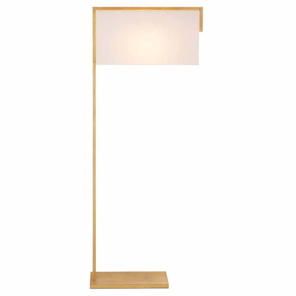 Торшер с прямоугольным абажуром на золотом металлическом каркасе Rectangular Plane