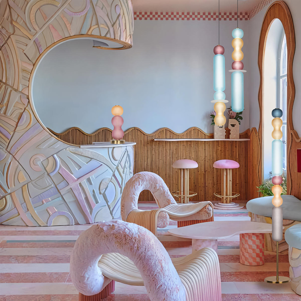 Торшер с разноцветными стеклянными цилиндрами и шарами Eclecticism