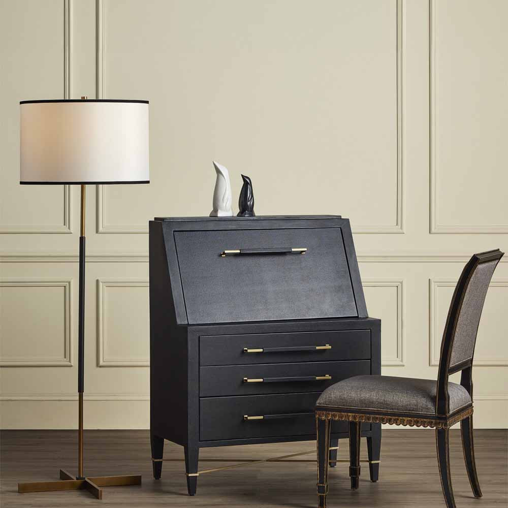 Торшер с тканевым абажуром в форме цилиндра Pinwheel Shape Base