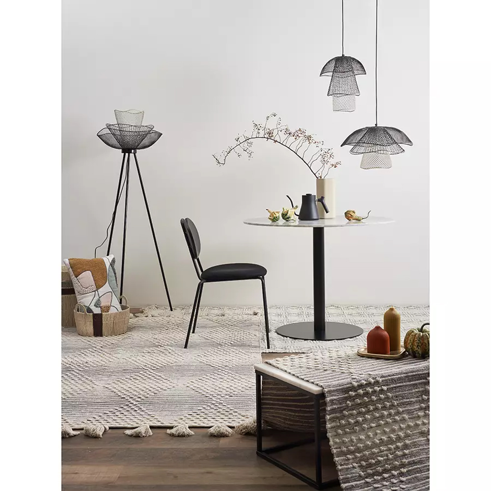 Торшер с трехъярусным плафоном из металлической сетки Metal Mesh Floor Lamp