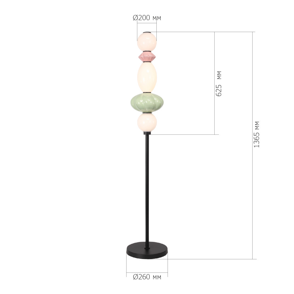 Торшер с фигурными керамическими элементами Fragrant Light