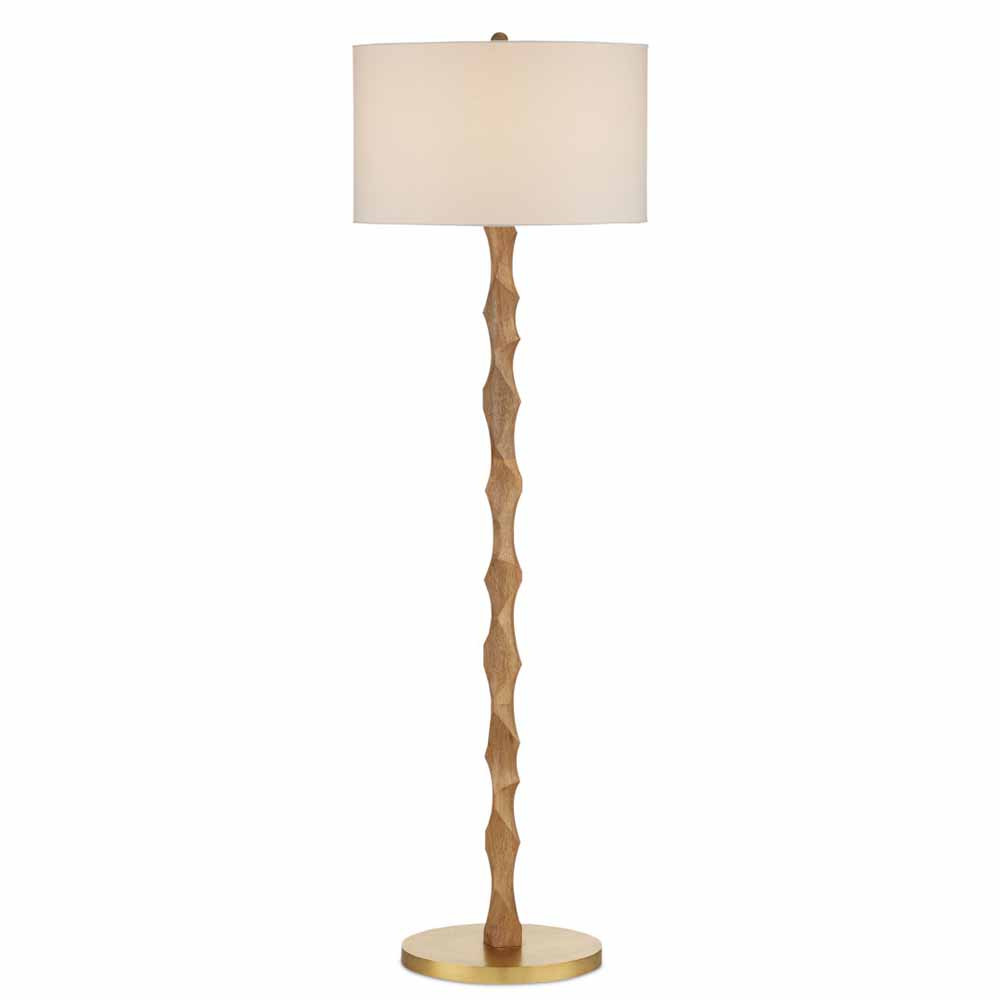 Торшер с цилиндрическим тканевым абажуром на каркасе волнистой формы Rotation