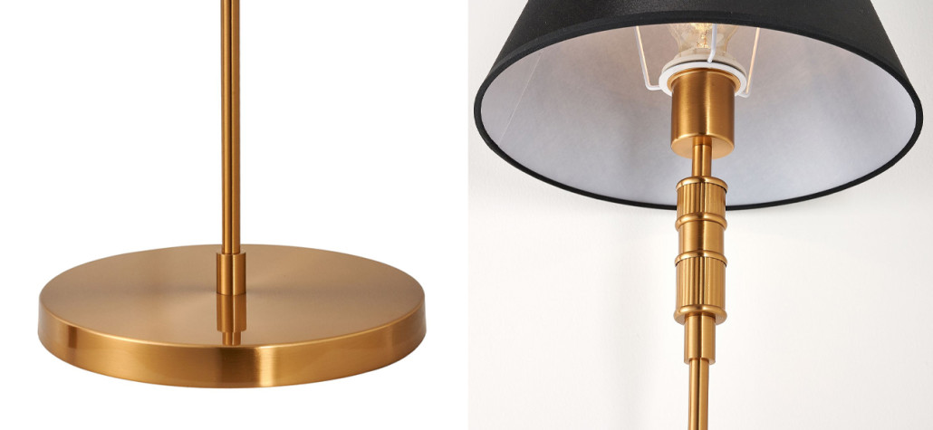 Торшер с черным атласным абажуром Moriart