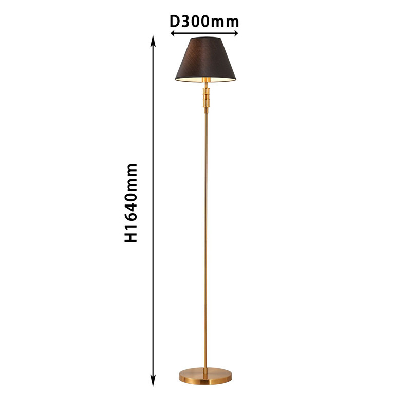 Торшер с черным атласным абажуром Moriart