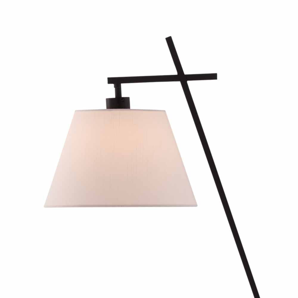 Торшер с черным наклонным корпусом и конусовидным абажуром Black Tripod