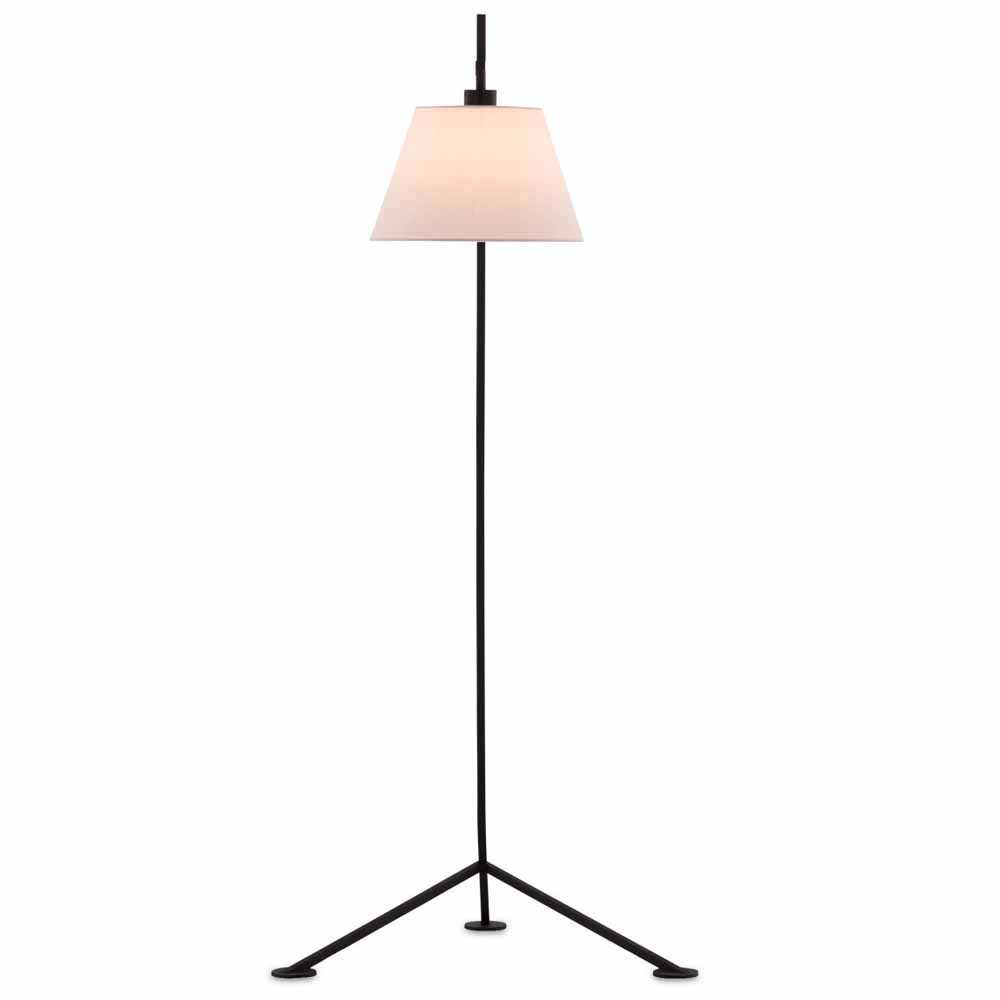 Торшер с черным наклонным корпусом и конусовидным абажуром Black Tripod