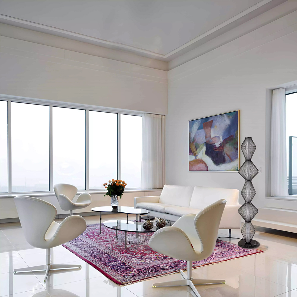 Торшер светодиодный с плетеным металлическим каркасом Metal Interweaving