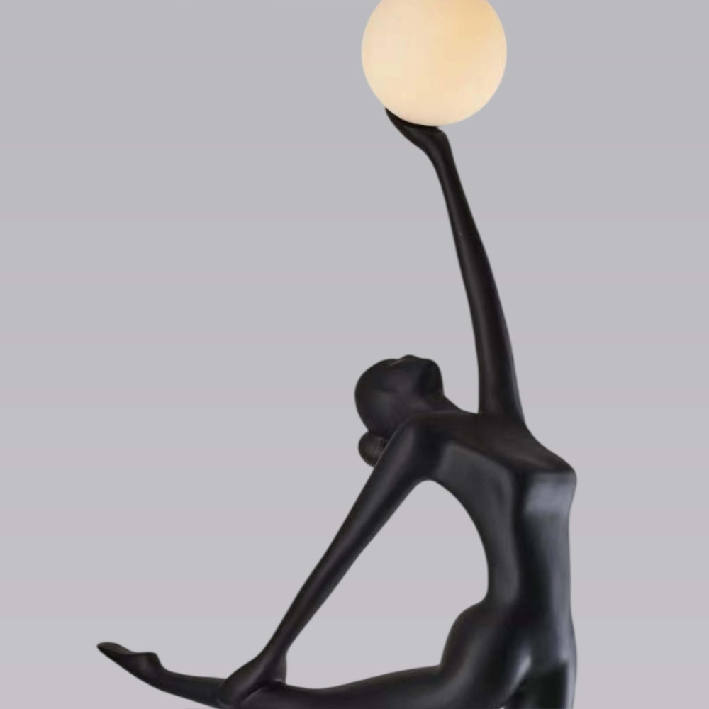 Торшер черная статуэтка Девушка Girl Carries Light Balls