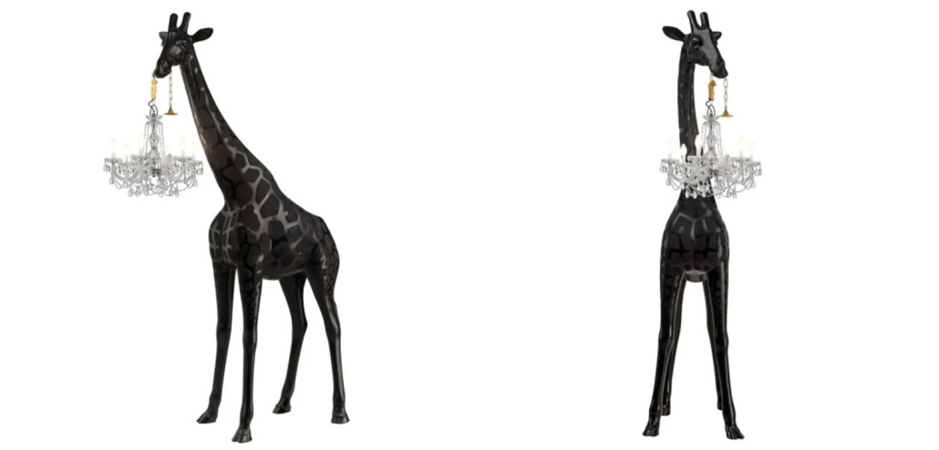 Торшер черный жираф в натуральную величину Giraffe Lamp large size