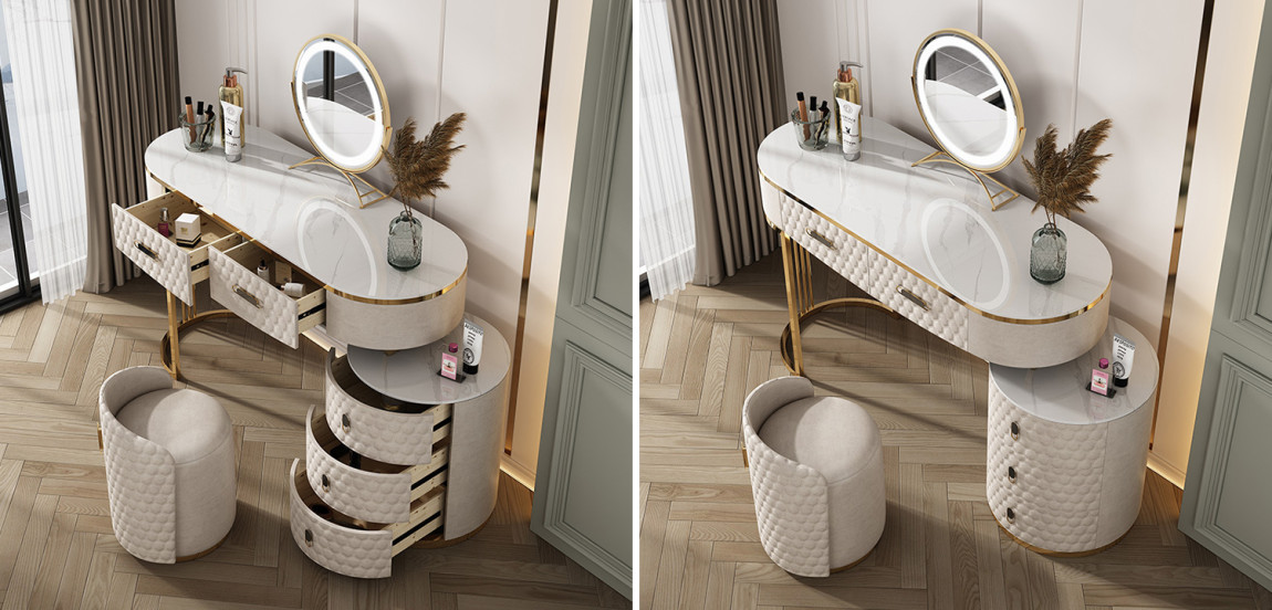 Трельяж Kathryn Bedroom Dressing Table White