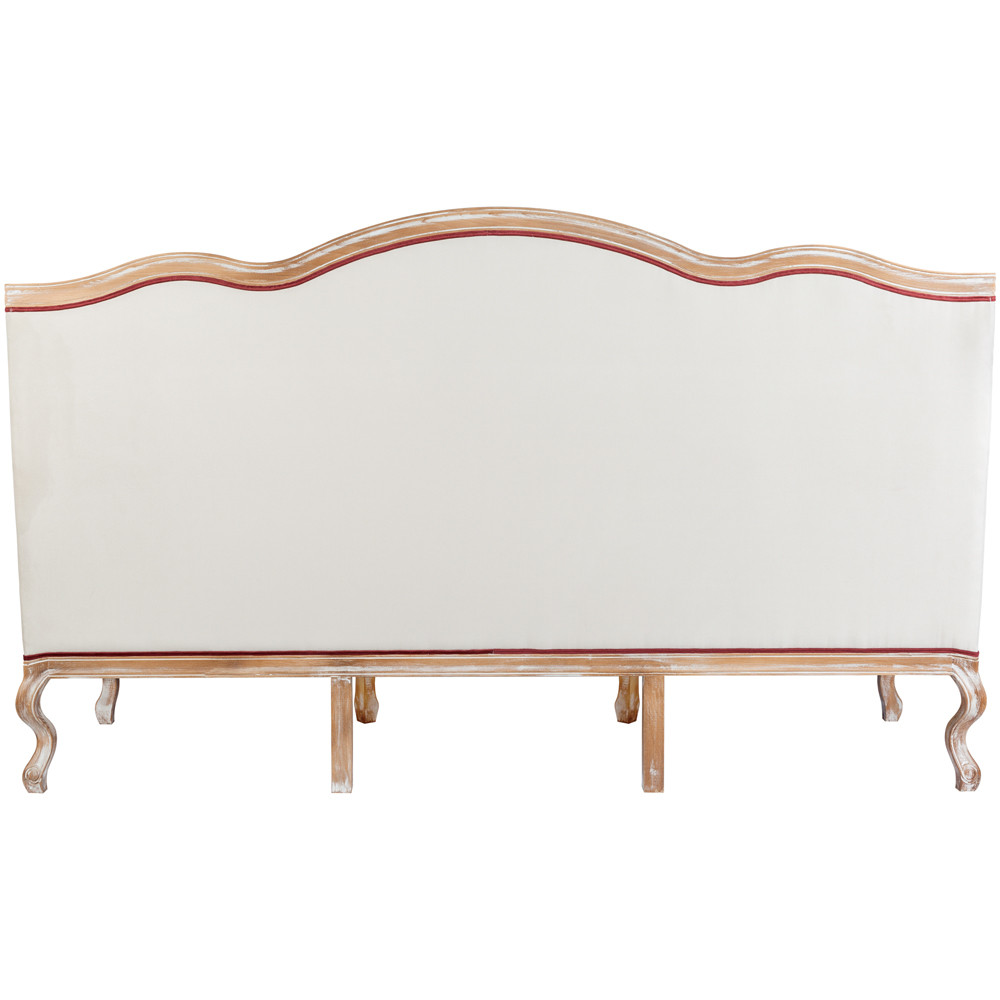 Трехместный диван из массива бука бежевый с растительным орнаментом Raffael Renaissance Beige Sofa