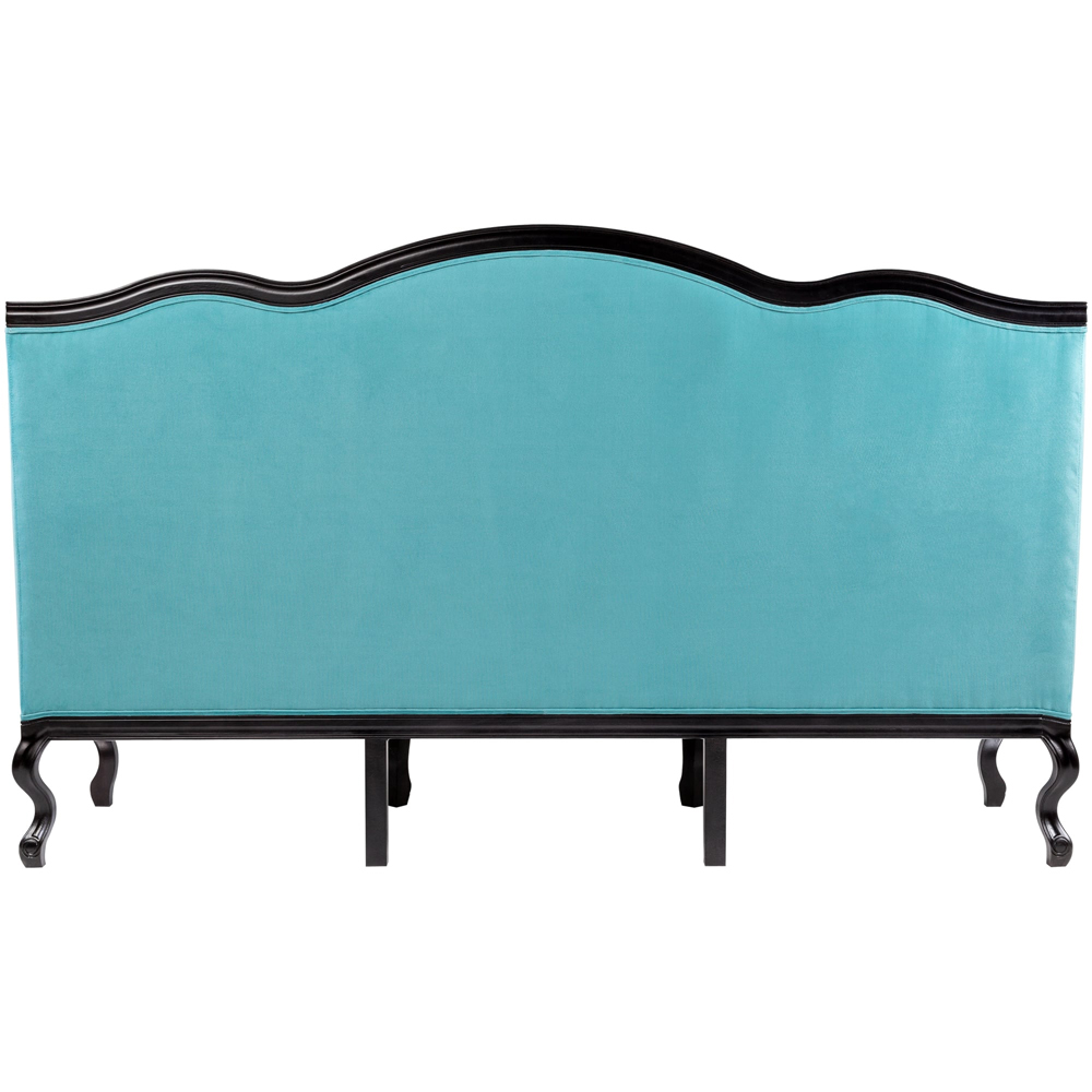 Трехместный диван из натурального бука бирюзовый с изображением птиц и цветов Turquoise Chinoiserie Garden Sofa