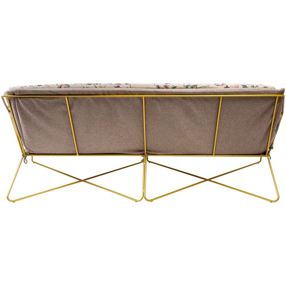 Трехместный диван на металлическом каркасе с цветочным принтом в стиле шинуазри Chinoiserie Birds on a Tree Sofa