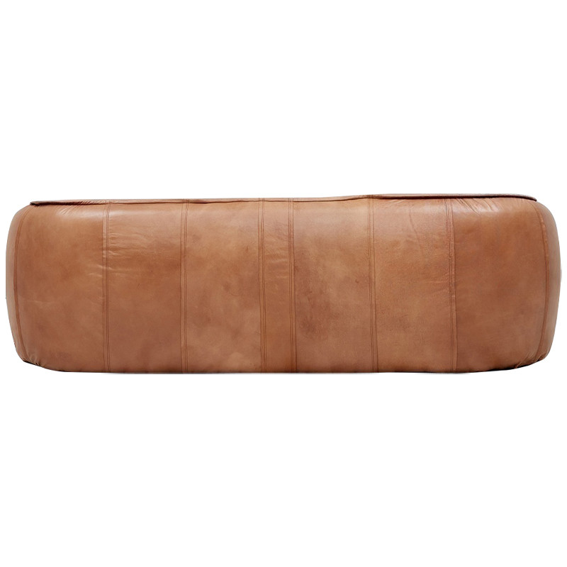 Трехместный диван с кожаной обивкой коричневый Coste Leather Sofa