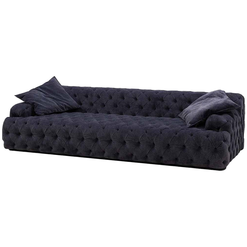 Трехместный диван темно-синий Campion Deep Blue Sofa